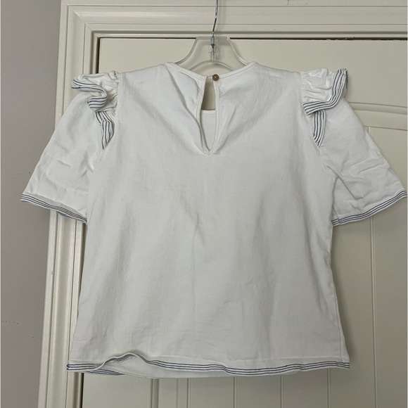 Saylor Harriette Denim Ruffle Top - Picture 7 of 9